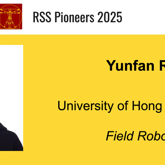 I was accepted by RSS Pioneers Workshop 2025!